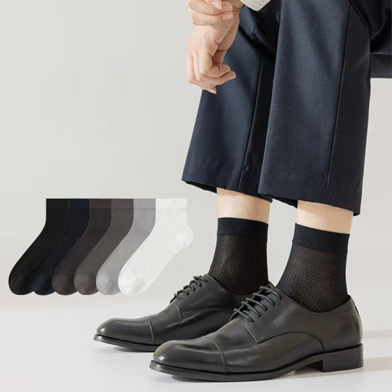 Men's Modal Silk Socks - 5 Pairs (Random Colors)