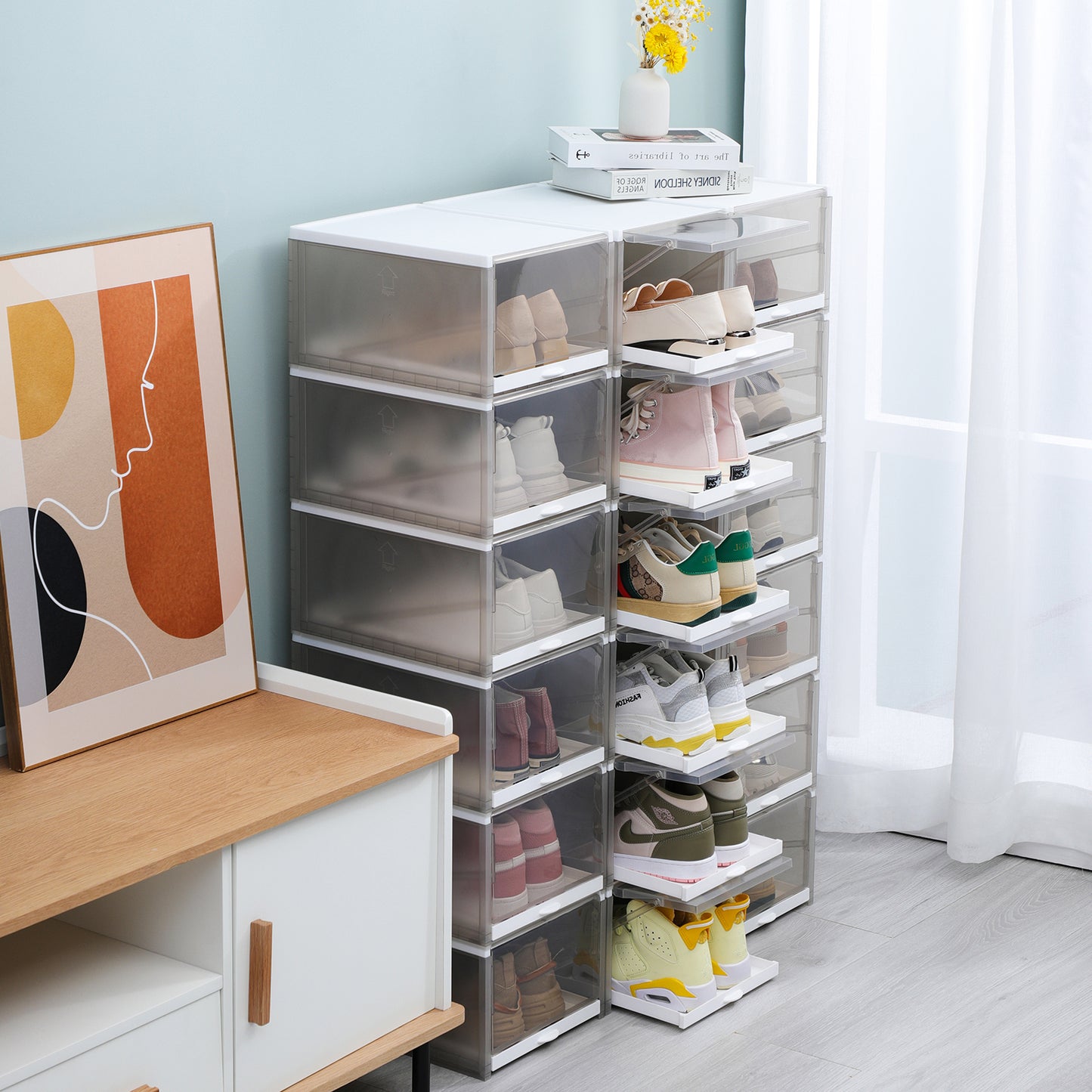 Stackable Pull-Out Shoe Box - 3pc