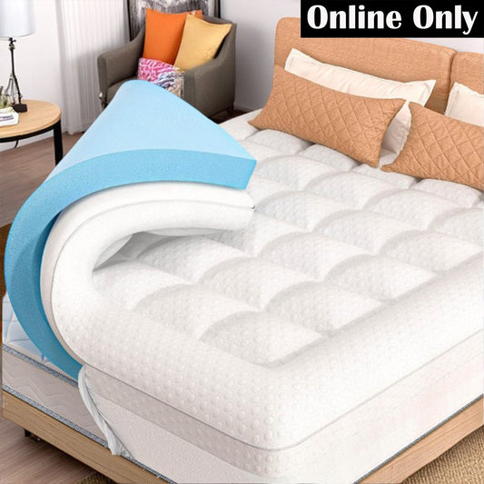 2-in-1 Cooling Gel Memory Foam Mattress Topper