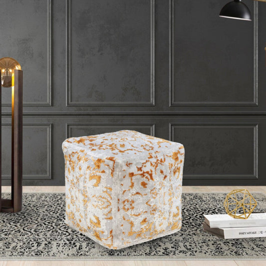Adelina Viscose Square Ottoman Pouf - Futu With . . .