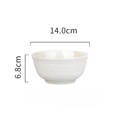 Embossed Cream Dinnerware