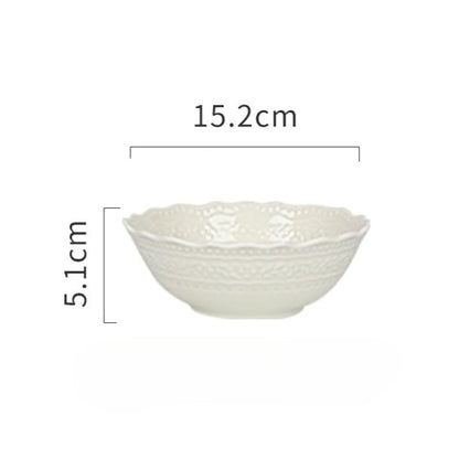 Embossed Cream Dinnerware