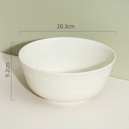 Embossed Cream Dinnerware