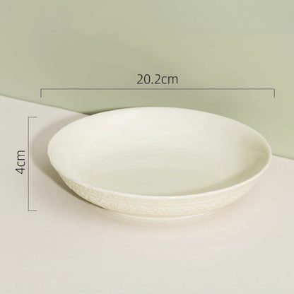 Embossed Cream Dinnerware