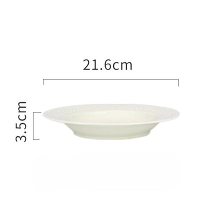 Embossed Cream Dinnerware