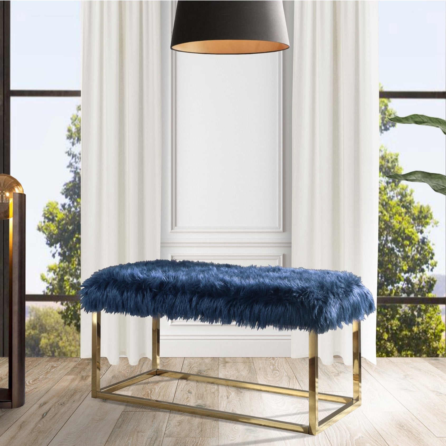 Carolyn Faux Fur Bench