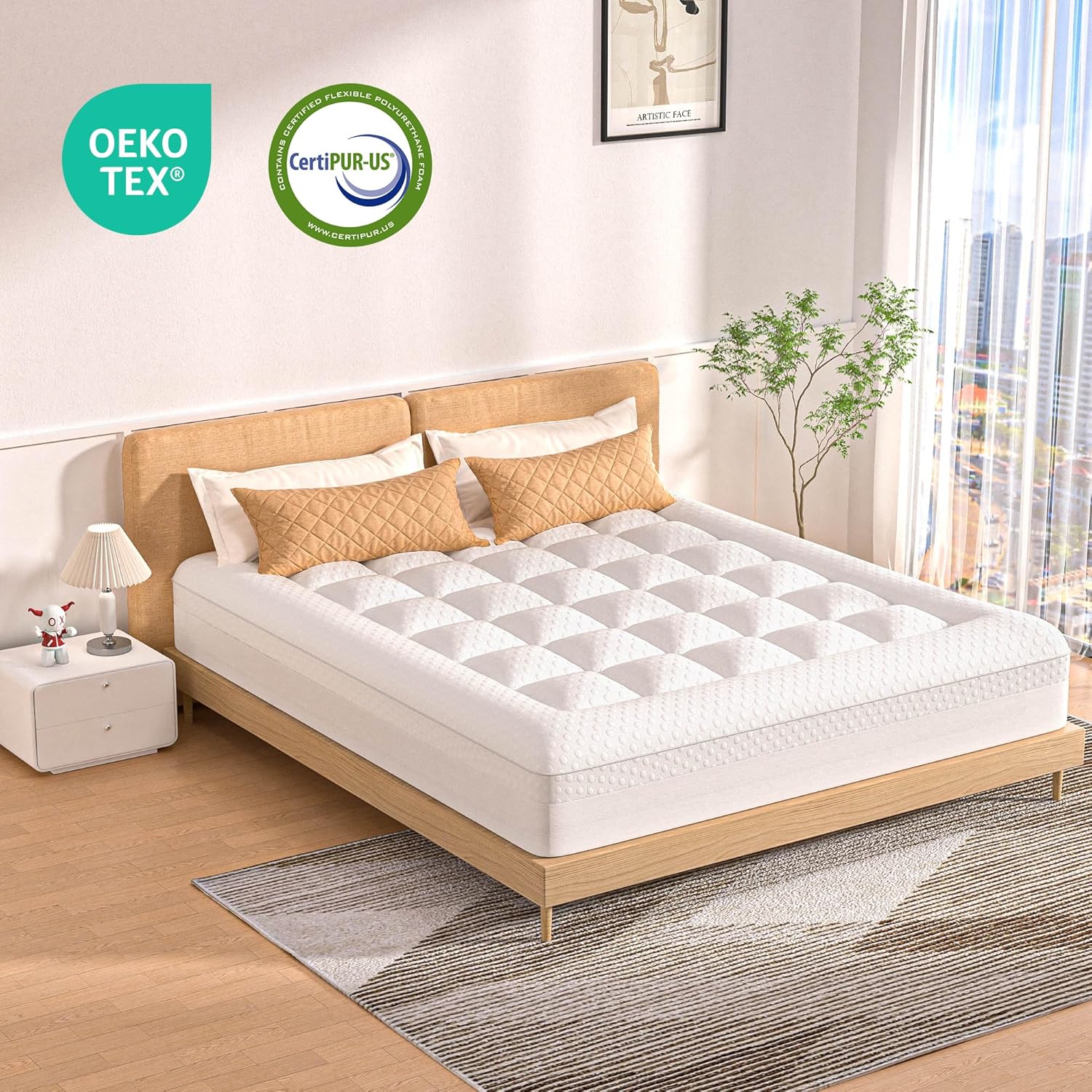 Cooling Gel Memory Foam Mattress Topper 3"
