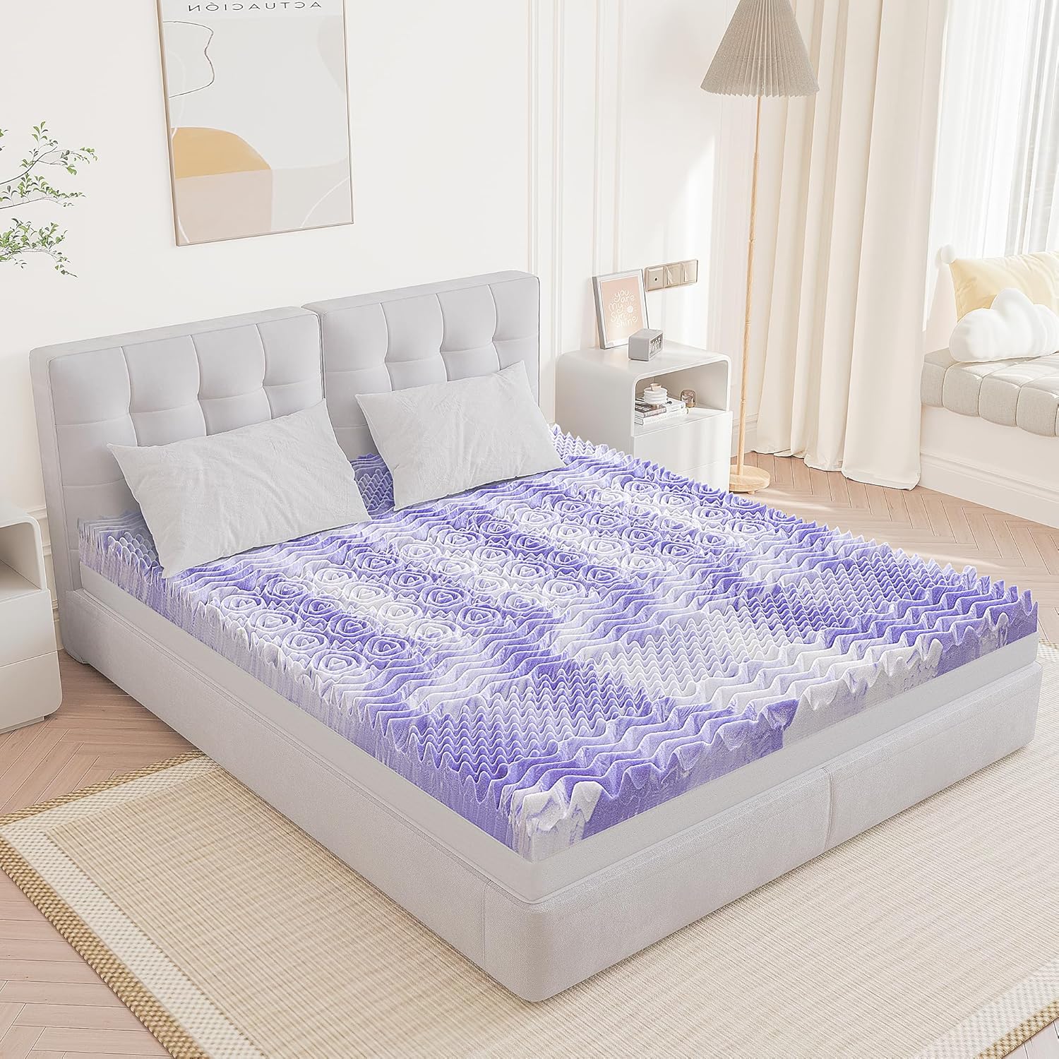 7-Zone Egg Crate Foam Mattress Topper 3"