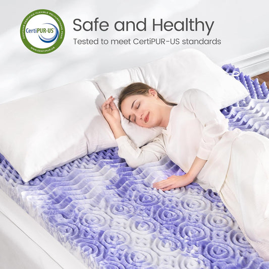 7-Zone Egg Crate Foam Mattress Topper 3"