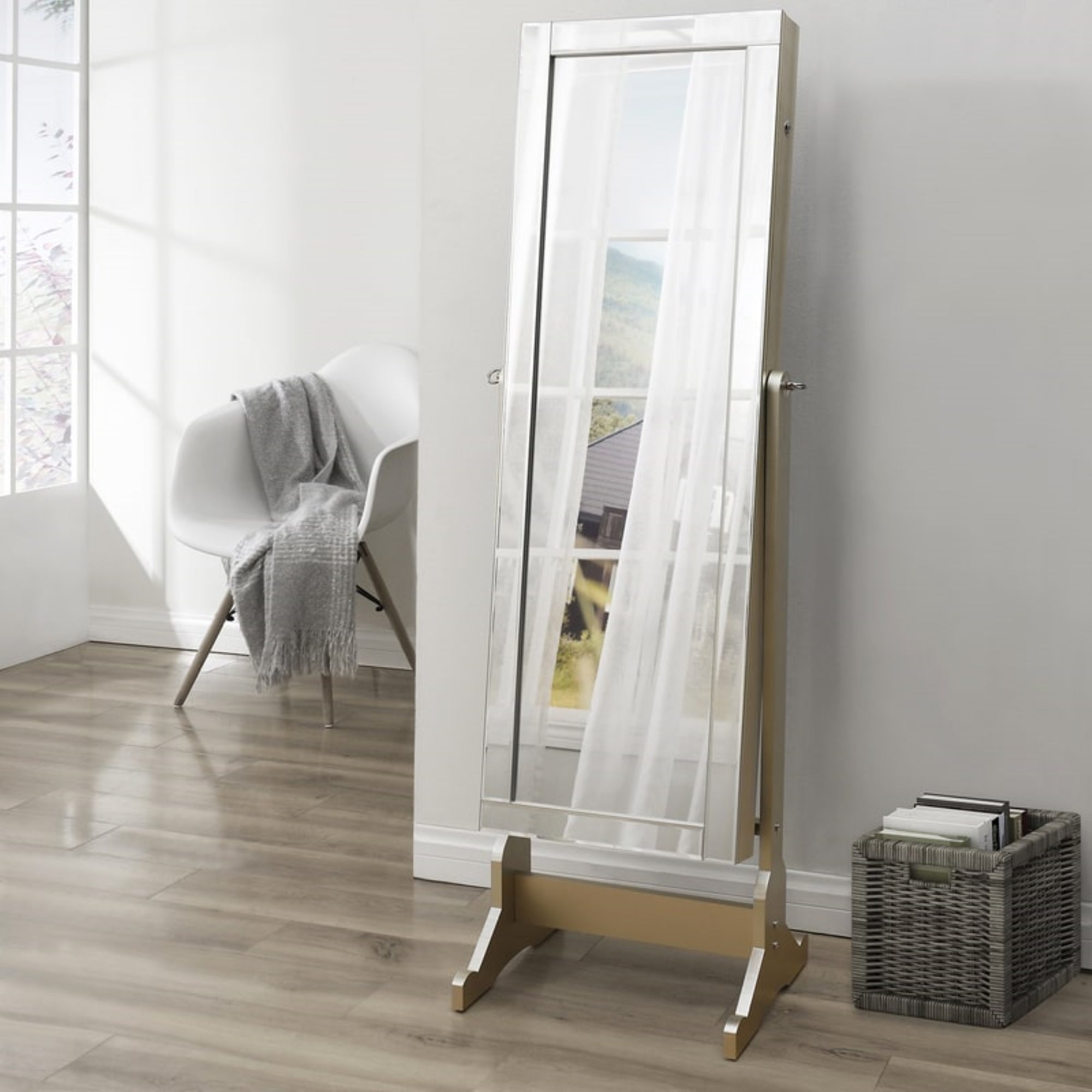 Glam Storage Armoire Cheval Mirror