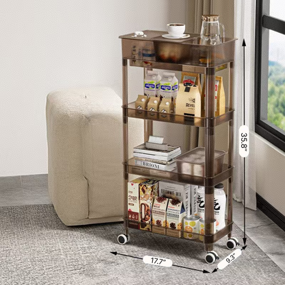 Transparent Rolling Utility Storage Cart - Futu With . . .