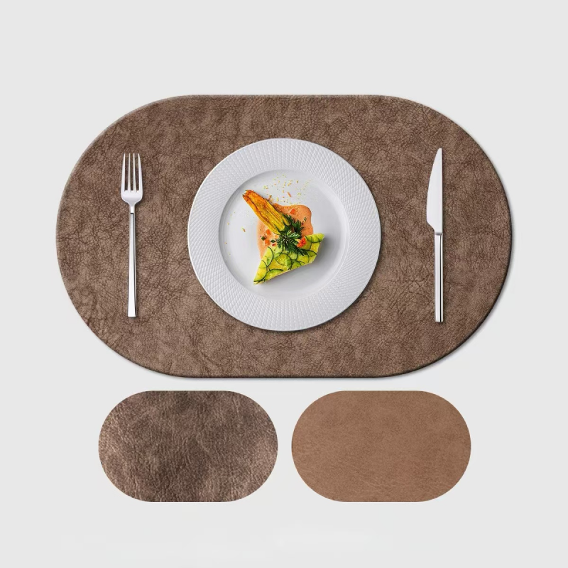 Oval Leather Placemat