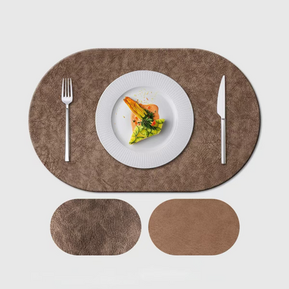 Oval Leather Placemats - Futu With . . .