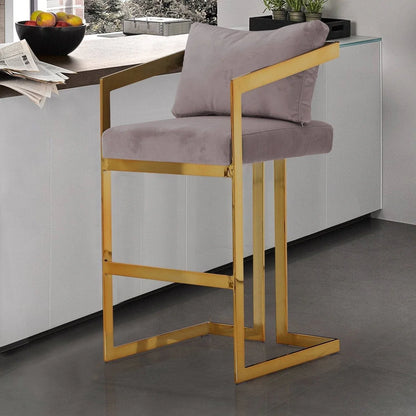 Lola Velvet Counter Stool Chair - Futu With . . .
