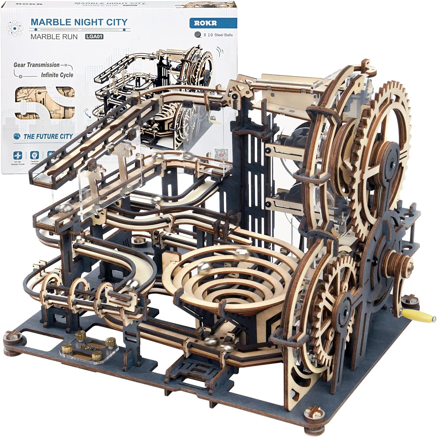 Rokr Marble Run- (LGA01) Marble Night City