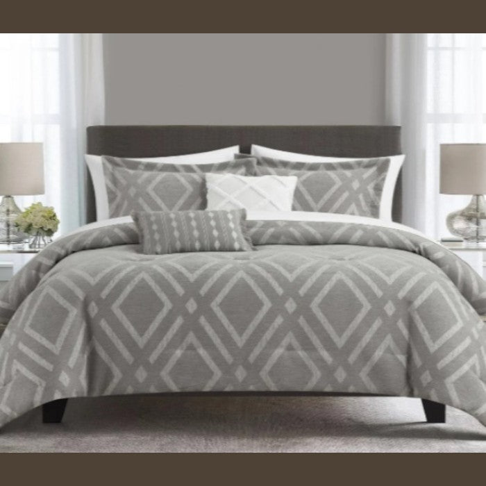 Priam 9-Piece Jacquard Comforter Set - King Size