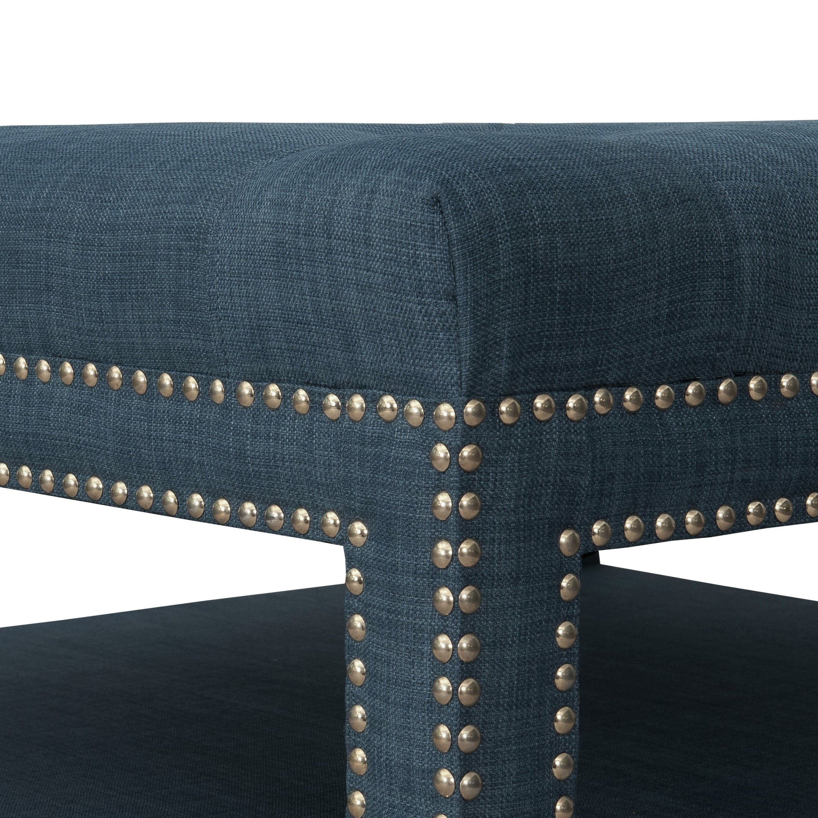 Quinn Coffee Table Ottoman 2-Layer Linen Bench