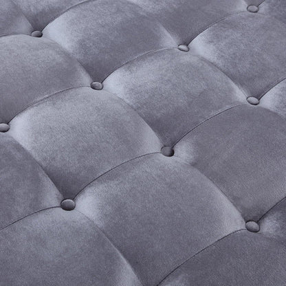 Samson Velvet Button Tufted Ottoman - Futu With . . .