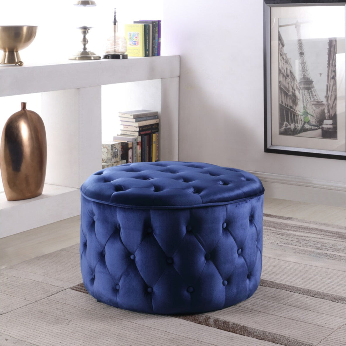 Shiloh Velvet Ottoman Pouf