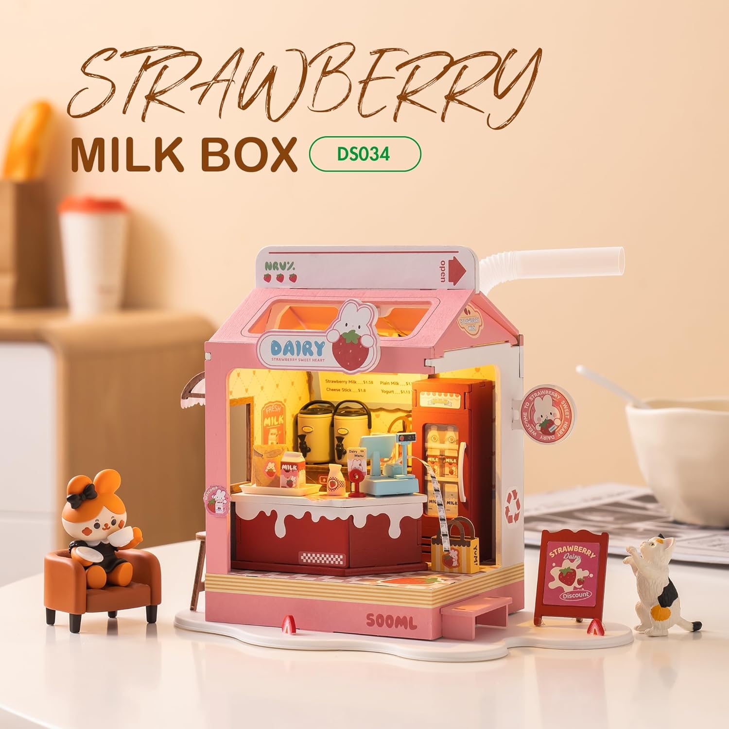 DIY Miniature House- (DS034) Strawberry Milk House