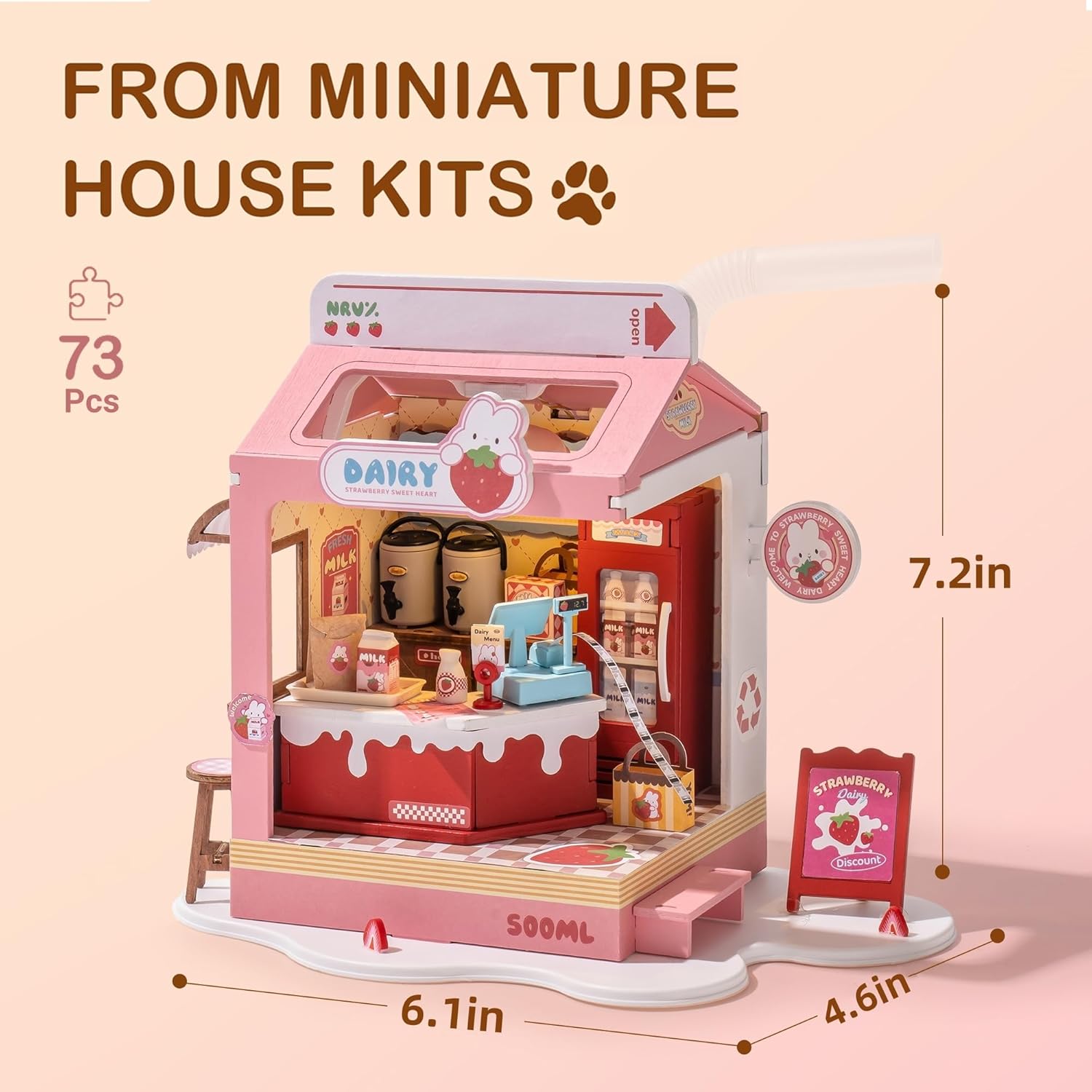 DIY Miniature House- (DS034) Strawberry Milk House