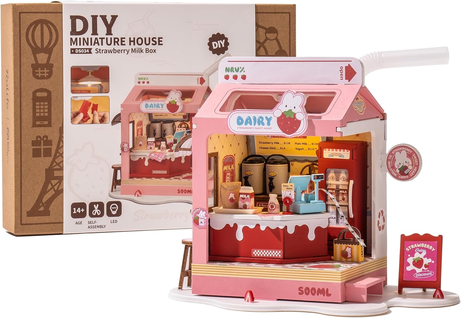 DIY Miniature House- (DS034) Strawberry Milk House