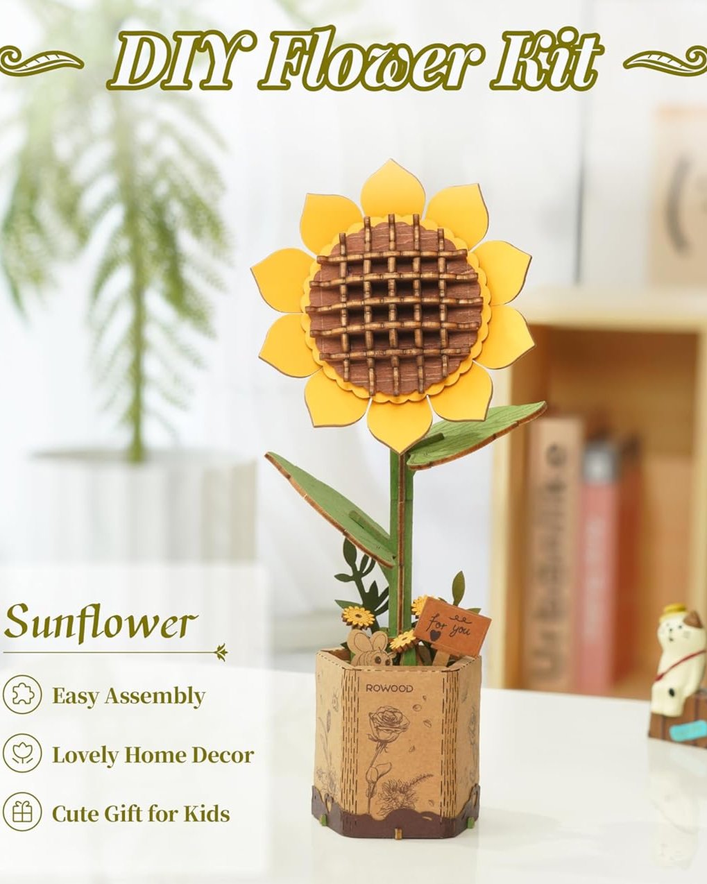 Sunflower (TW011) -Wooden Bloom Craft