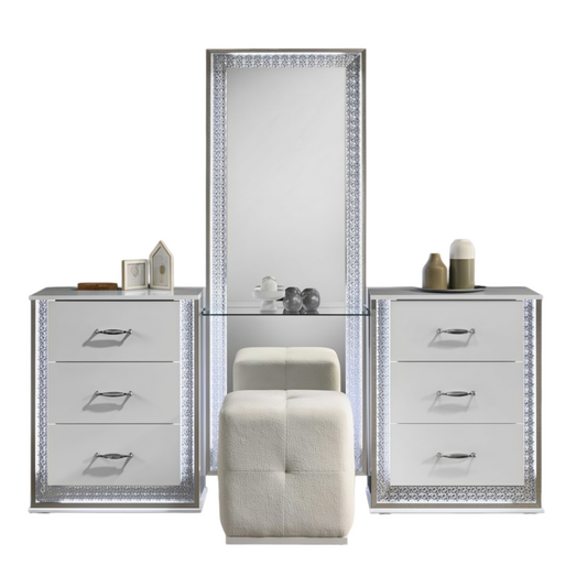 Hazaline White Vanity Set