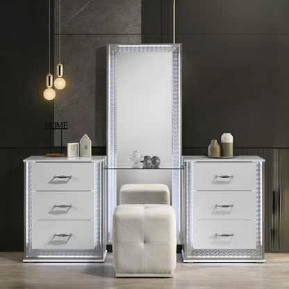 Hazaline White Vanity Set