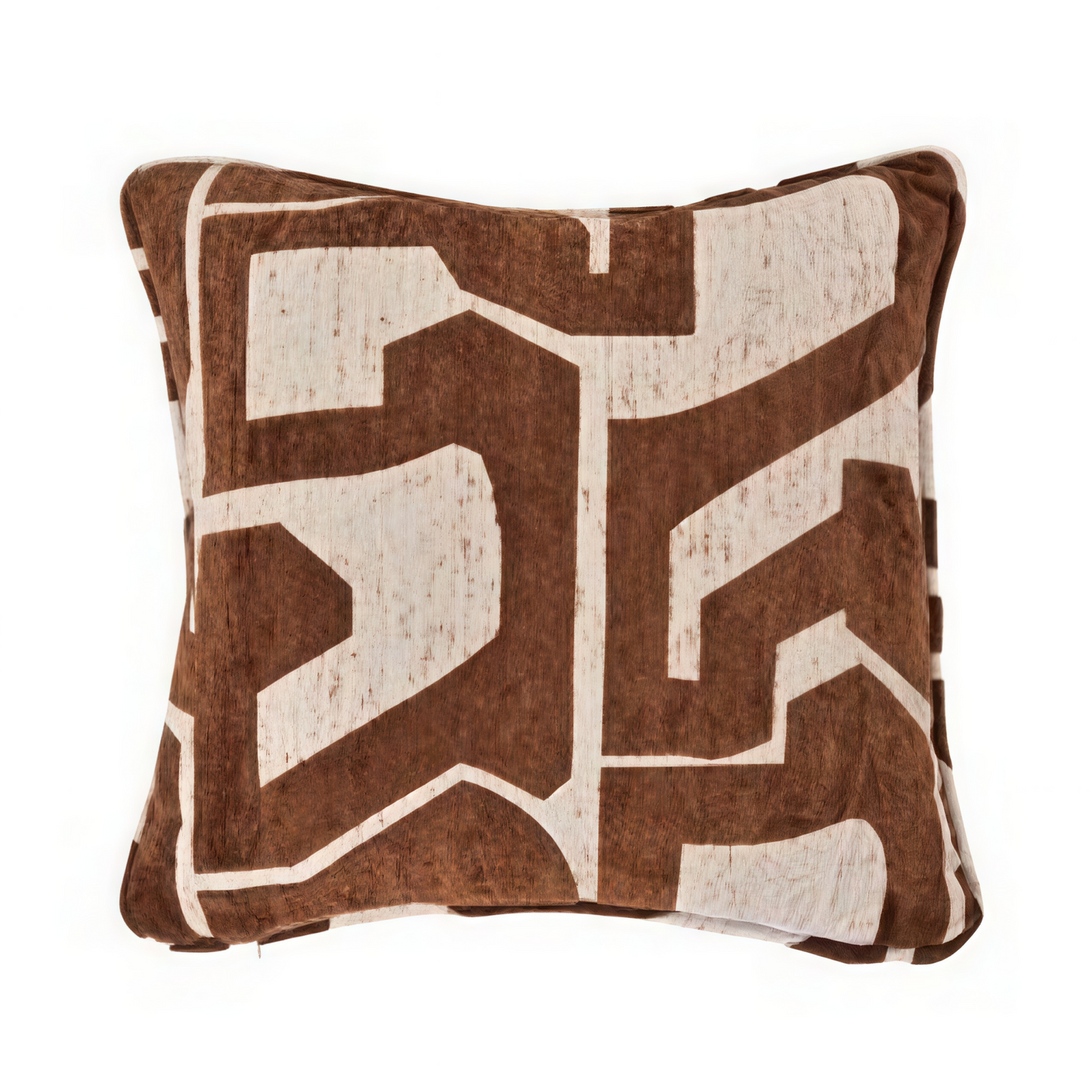 Mocha Geo Plush Pillow