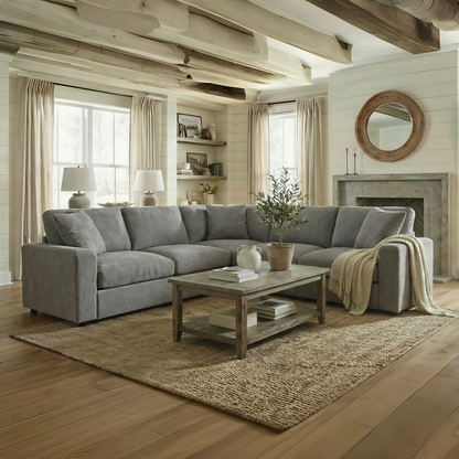 Crowl Light Gray Sectional Sofa