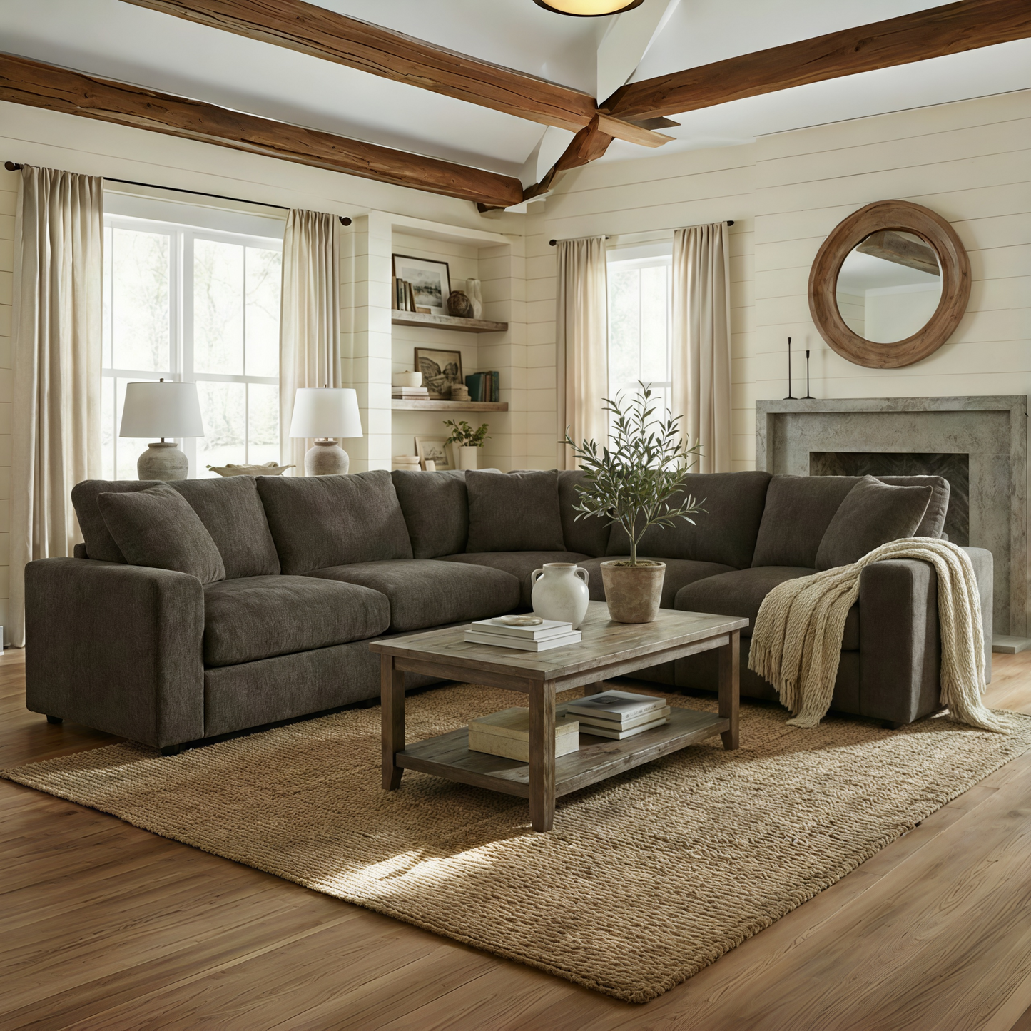 Crowl Dark Gray Sectional Sofa