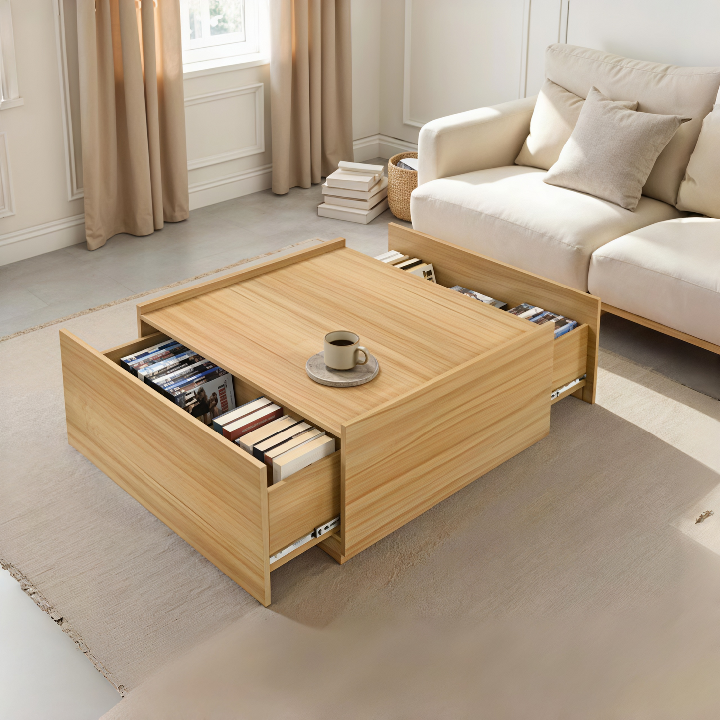 Hydn Coffee Table With Storage Drawer