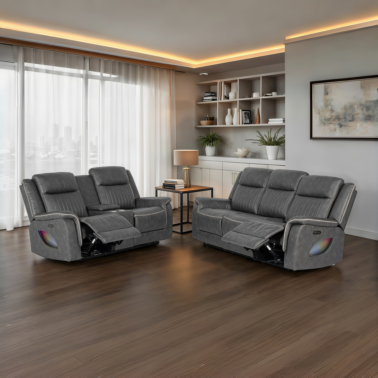 Arturu Dark Gray Loveseat