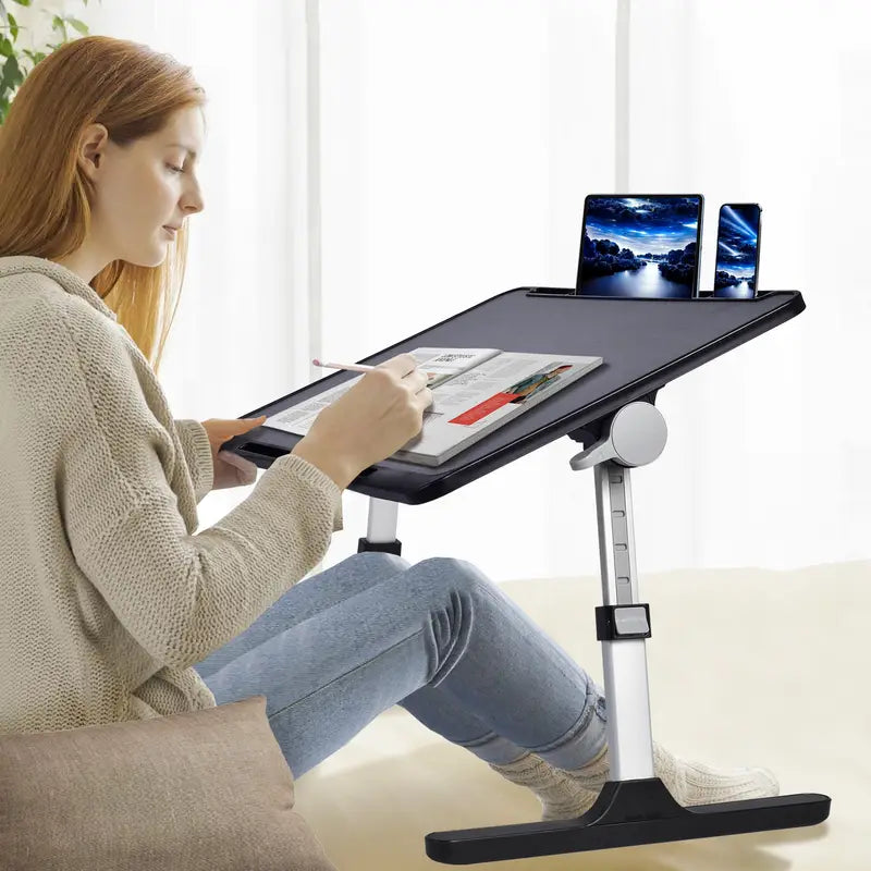 Foldable Lap Desk Adjustable with USB/Light/Fan/Drawer