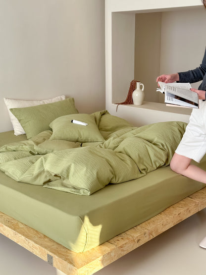 Solid Color 4-Piece Bedding Set - Futu With . . .