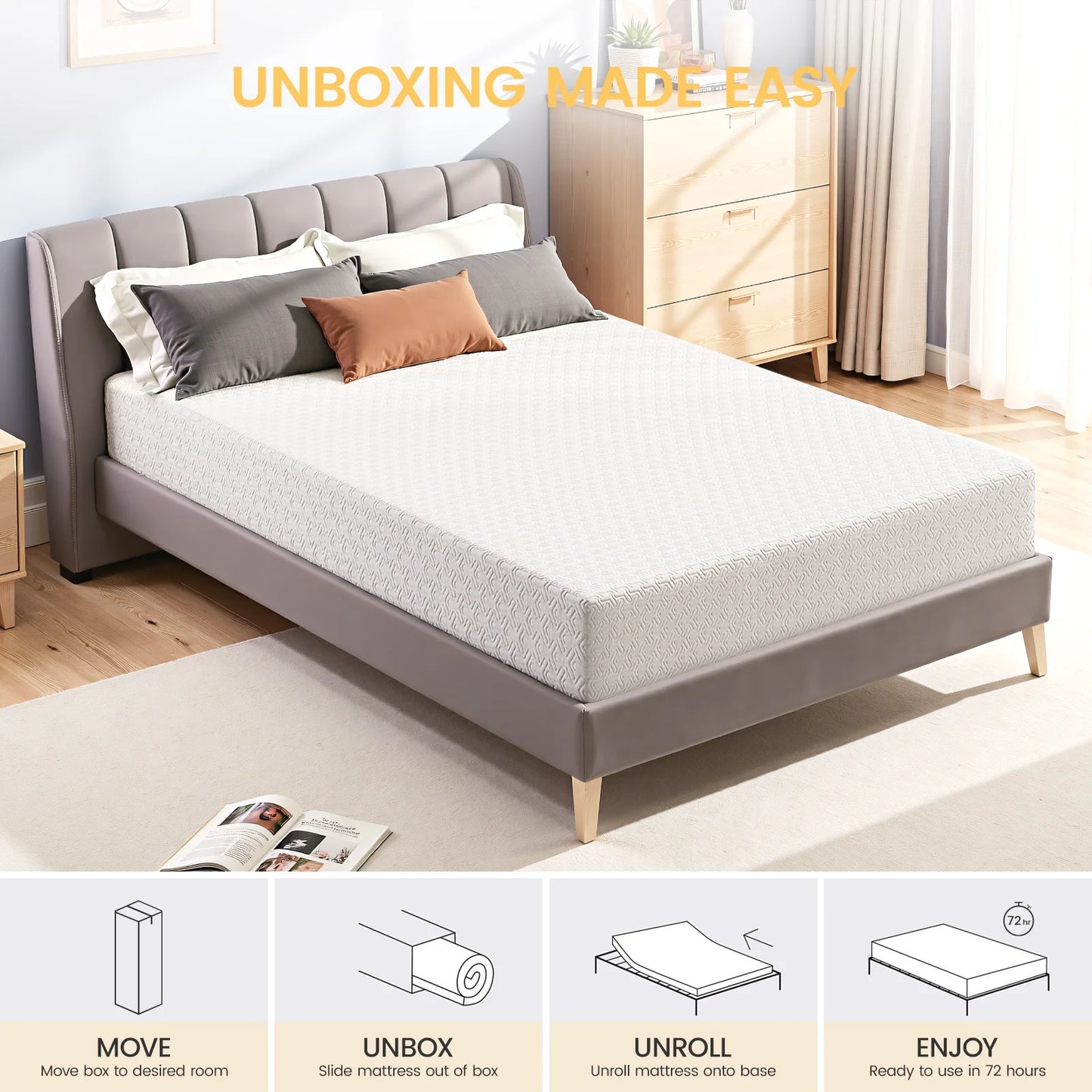 Gel Memory Foam Mattress with Washable Cover