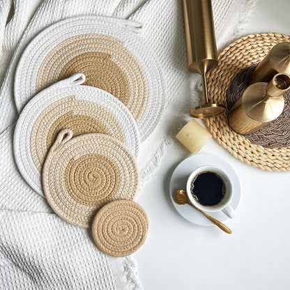 Two-Tone Cotton Rope Placemats - Futu With . . .