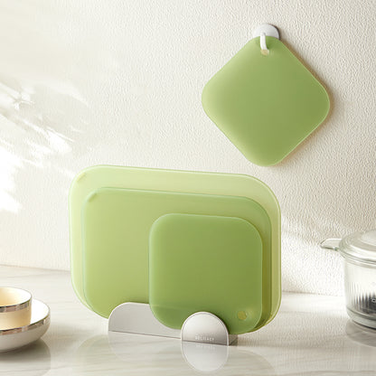 hanging cutting board set and stand. 