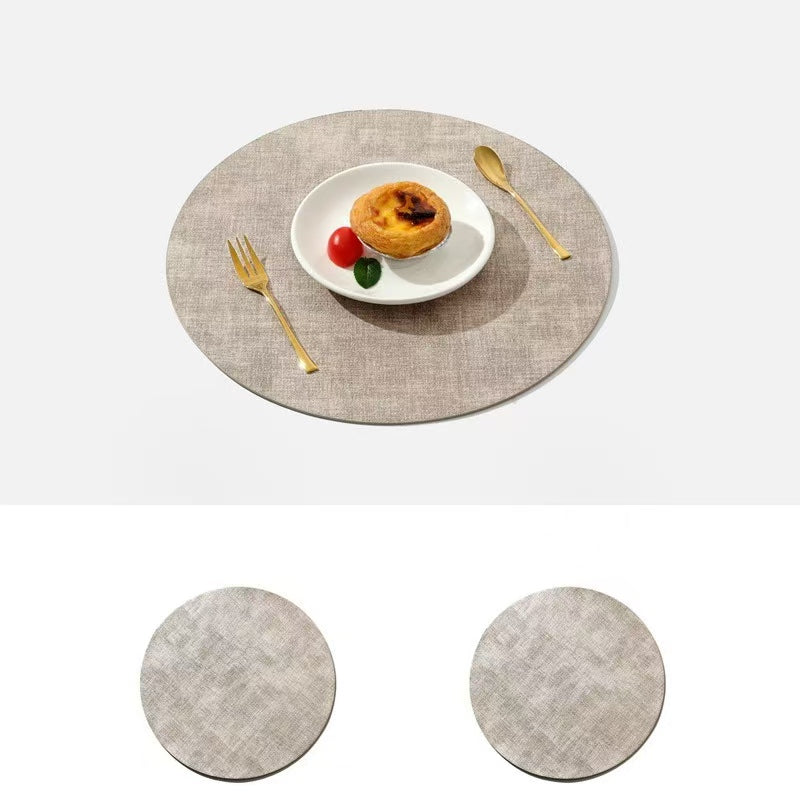 Round Leather Placemat