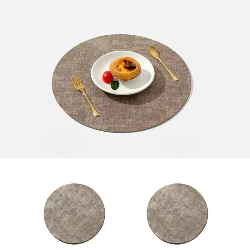 Round Leather Placemat