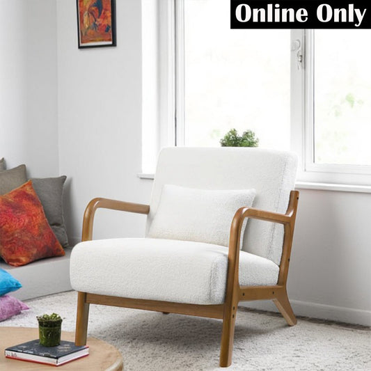Sherpa Accent Chair with Curved Armrests