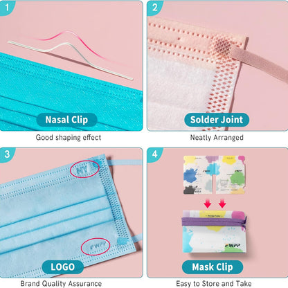 Multi-Color Face Masks - 50pc - Futu With . . .