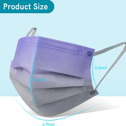Purple Gradient Face Masks - 50pc - Futu With . . .