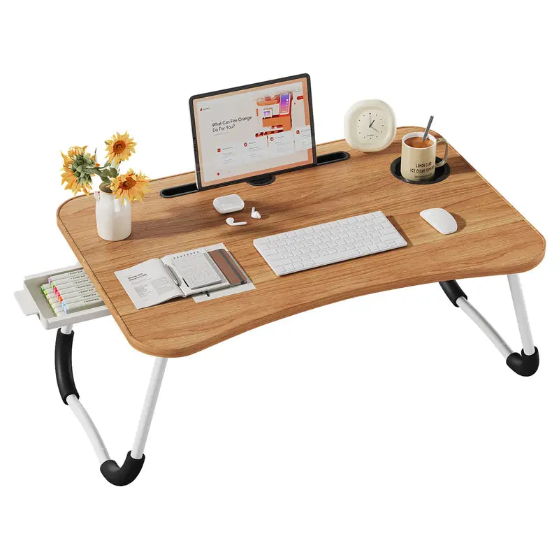 Foldable Lap Desk with Drawer – Laptop Bed Tray