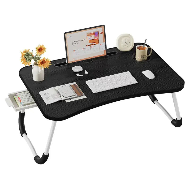 Foldable Lap Desk with Drawer – Laptop Bed Tray