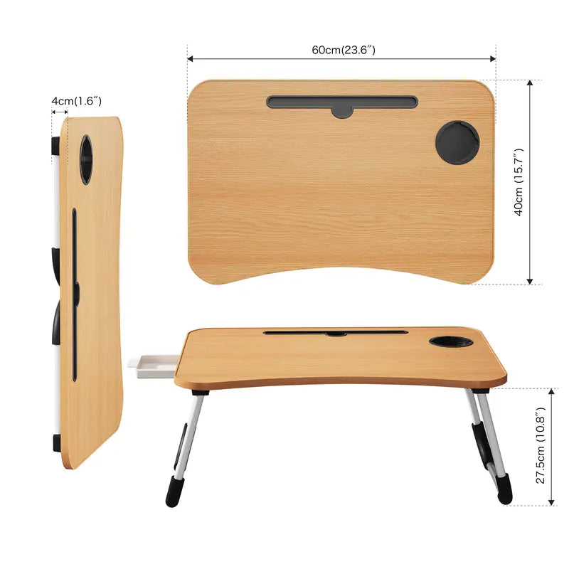 Foldable Lap Desk with Drawer – Laptop Bed Tray
