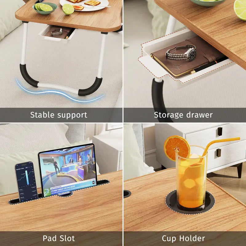 Foldable Lap Desk with Drawer – Laptop Bed Tray