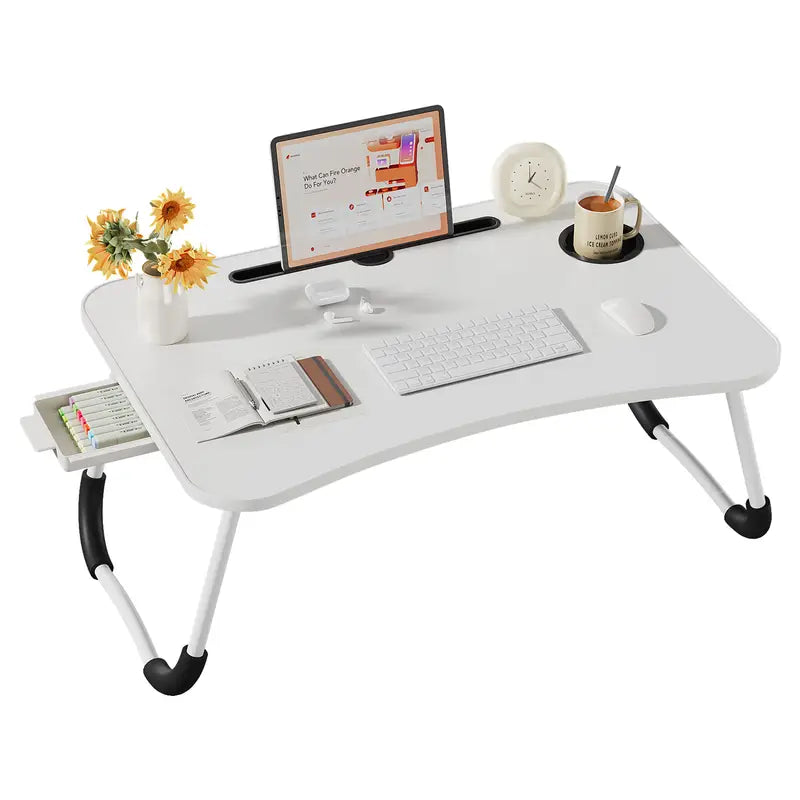 Foldable Lap Desk with Drawer – Laptop Bed Tray