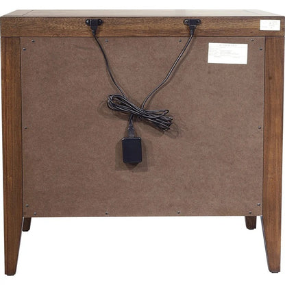 Boraca Two Drawer USB Charging Nightstand